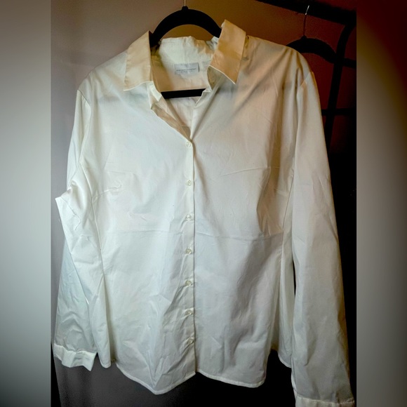 New York and Company Stretch button down white blouse XL - Picture 1 of 7